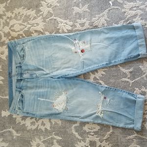 Used Soho ligth blue Straight Leg jeans with Rhinestones details size 18.